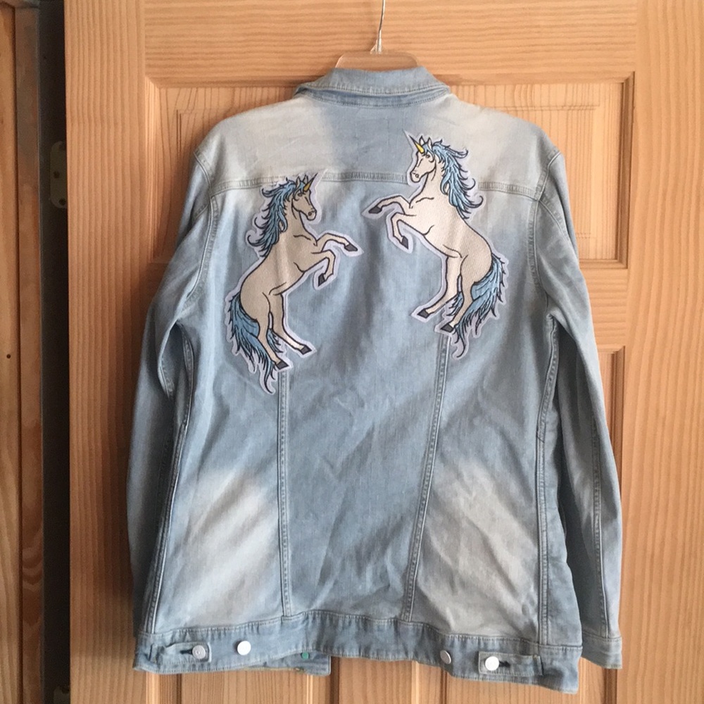 Lularoe Jaxon Embroidered Unicorns Large